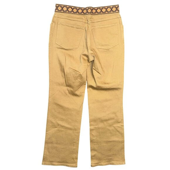 Boho Waist Band Vintage Style Wide Leg Khaki Size 6 - Picture 2 of 4